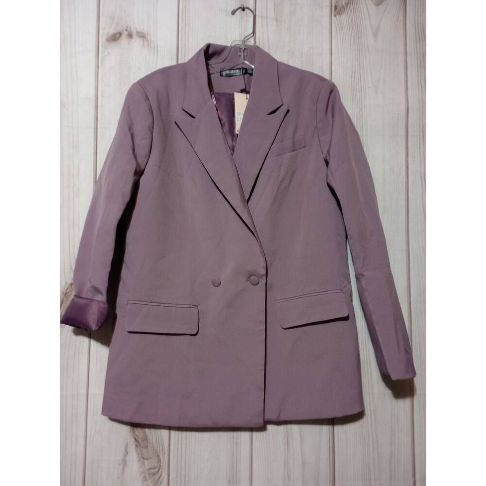 Missguided Blazer Ladies 4 Purple Double Breasted